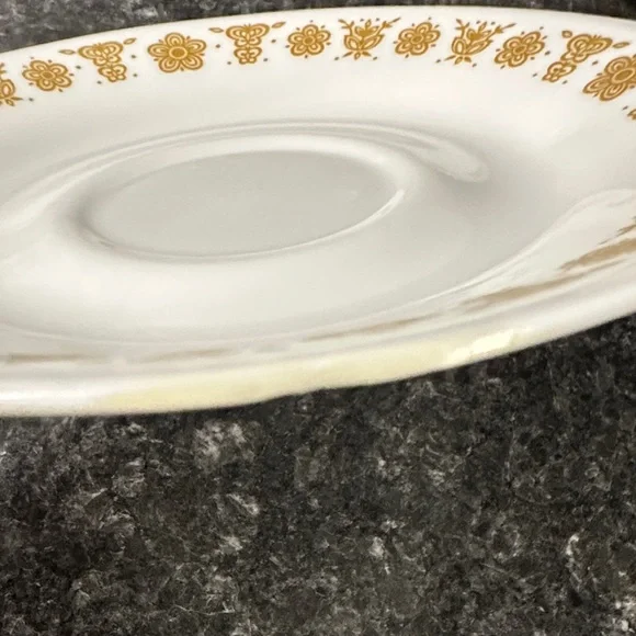 Corelle Vintage Butterfly Gold Hook Handle Cups and Saucers - Picture 3 of 16